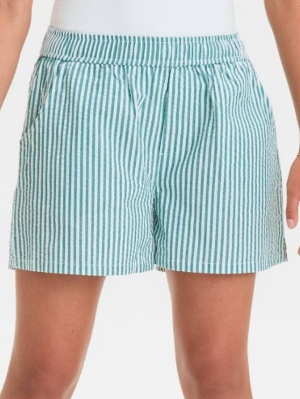 Girls' Striped Boxer Shorts  & Green Tank Top - art class  Green L(10/12)